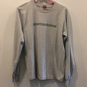 Vintage American Airlines gray long sleeve tee M